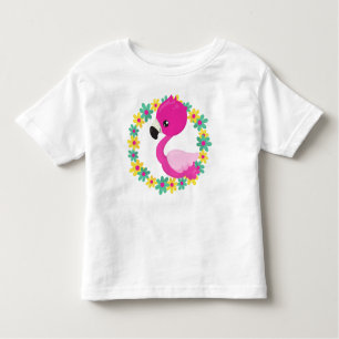 Camiseta Flamingo, Baby Flamingo, Bird, Flores