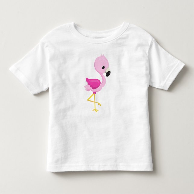Camiseta Flamingo, Baby Flamingo, Flamingo Rosa, Bird (Frente)