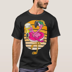 Camiseta Flamingo Bebendo Beer Summer Engraçado Beer Lover