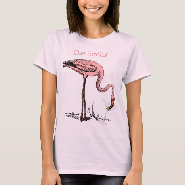 Camiseta Flamingo Bebendo Martini Thunder_Cove (Frente)