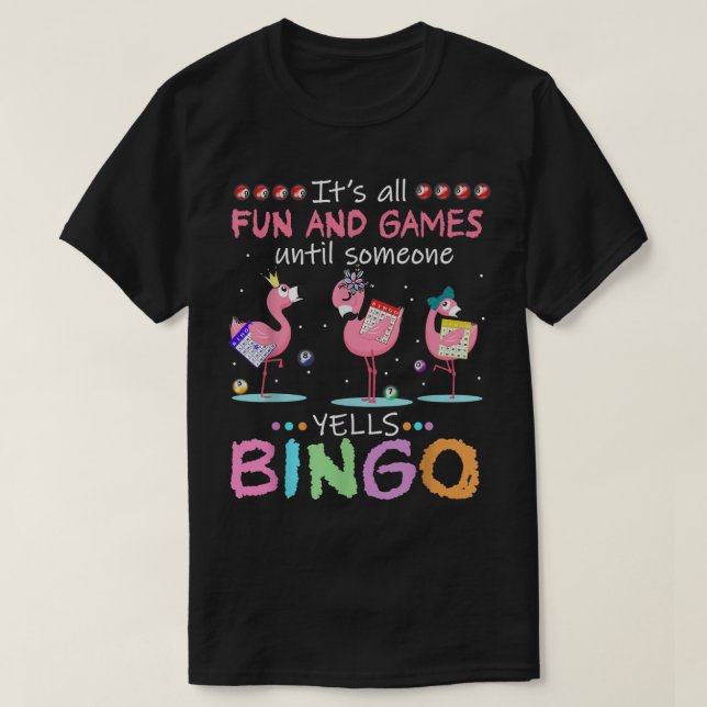 Camiseta Flamingo Bingo Funny (Frente do Design)