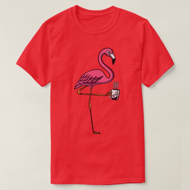 Camiseta Flamingo Bird Coffee (Frente do Design)