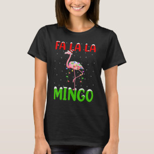 Camiseta Flamingo Bird Fa La La Mingo Flamingo Natal