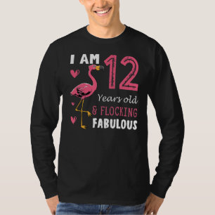Camiseta Flamingo Bird Flamingo Cute Birthday Por 12 Anos