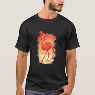 Camiseta Flamingo Bird Pink Animal Painting Birds Sun