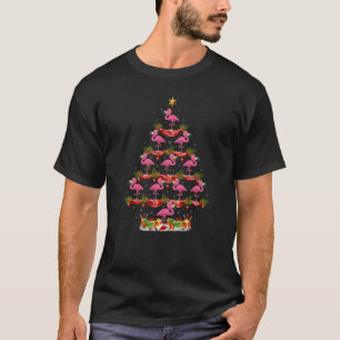 Camiseta Flamingo Bird Xmas Holiday Flamingo Natal Tre