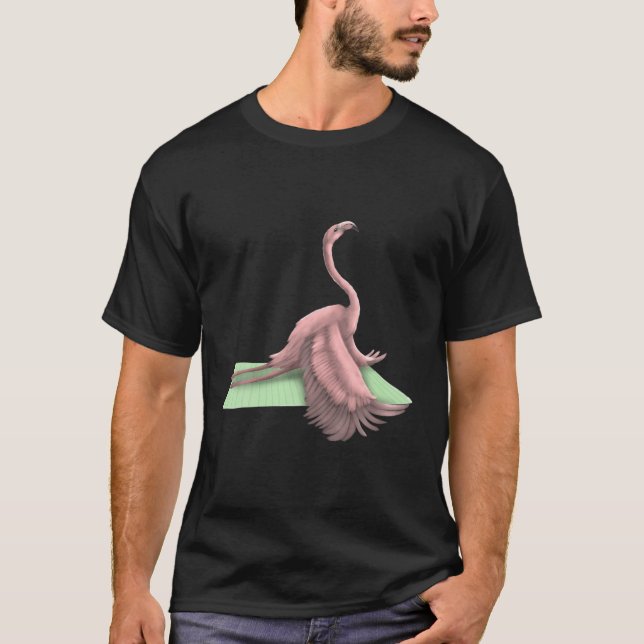 Camiseta Flamingo Bird Yoga Meditação de Dose Zen Exe (Frente)