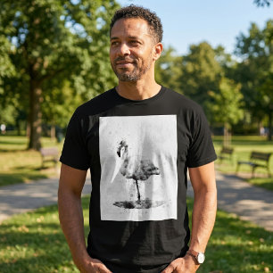 Camiseta Flamingo Black and White Watercolor 01