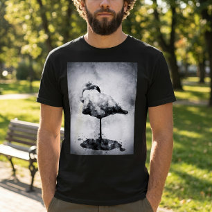 Camiseta Flamingo Black and White Watercolor 02