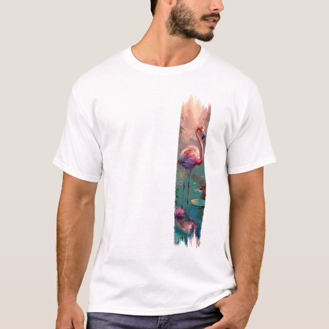 Camiseta Flamingo brushAVE pintura (Frente)