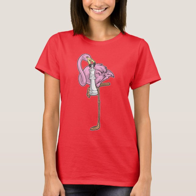 Camiseta Flamingo Chess, peça do King Chess (Frente)