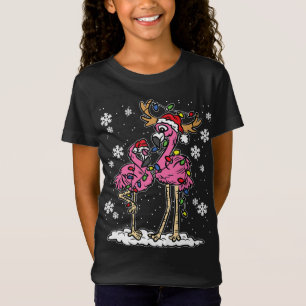 Camiseta Flamingo Christmas Lights Santa Hama Pajama Cute R