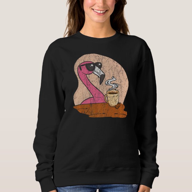 Camiseta Flamingo Coffee Caffeine Drinker Breu Café Esp (Frente)
