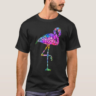 Camiseta Flamingo Colorido de Bolinhas Dia Internacional do