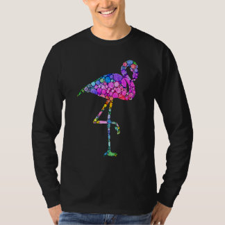 Camiseta Flamingo Colorido de Bolinhas no Dia Internacional