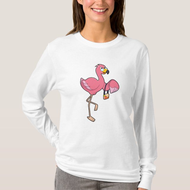 Camiseta Flamingo com bolsa (Frente)
