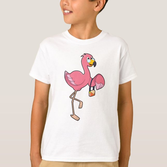 Camiseta Flamingo com bolsa (Frente)
