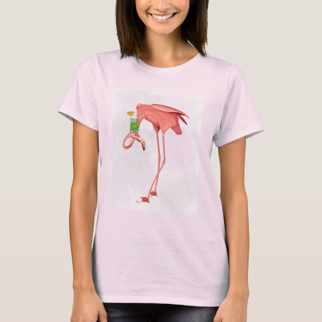 Camiseta Flamingo com coquetel (Frente)