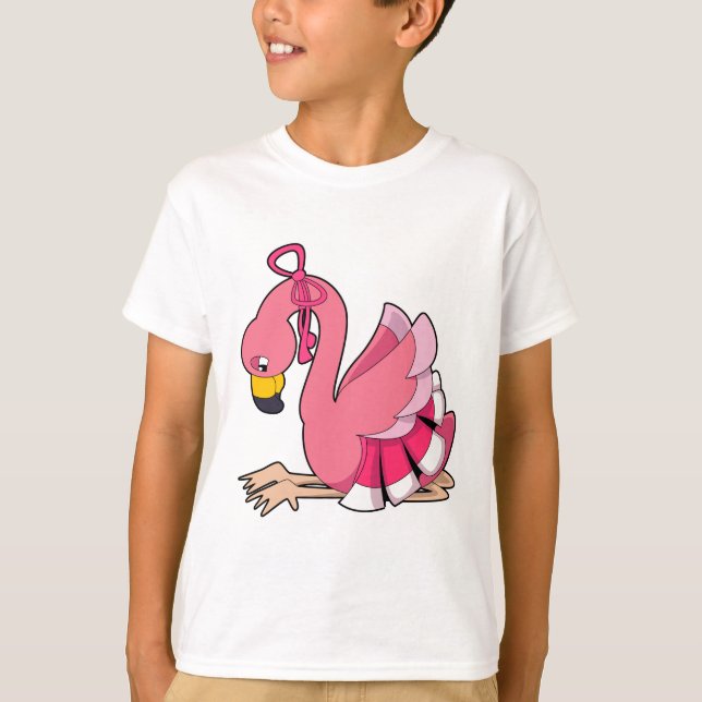 Camiseta Flamingo com Faixa de Opções (Frente)