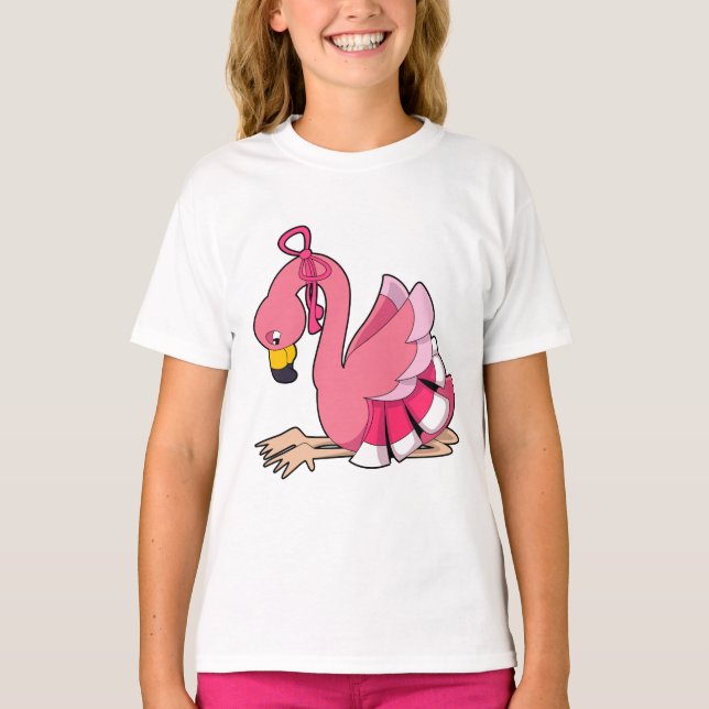 Camiseta Flamingo com Faixa de Opções (Frente)