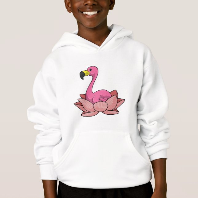 Camiseta Flamingo com flor de Lotus (Frente)