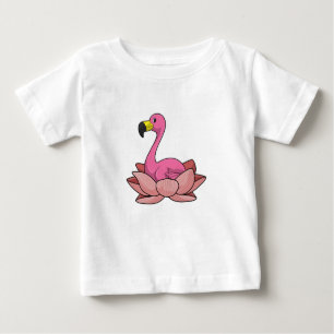 Camiseta Flamingo com flor de Lotus