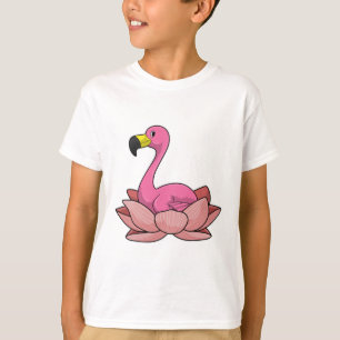 Camiseta Flamingo com flor de Lotus
