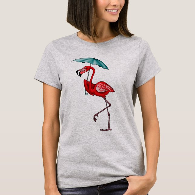 Camiseta Flamingo com guarda-chuva (Frente)