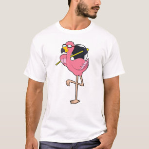 Camiseta Flamingo com guarda-chuva