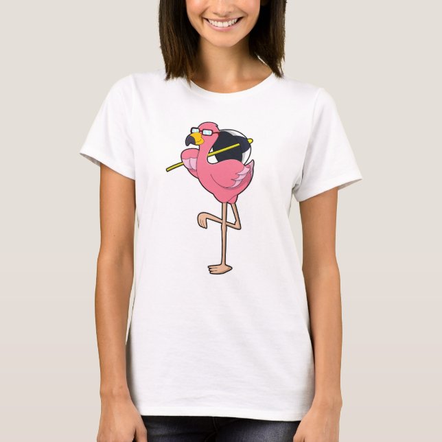 Camiseta Flamingo com guarda-chuva (Frente)