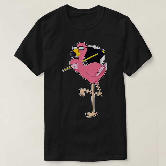 Camiseta Flamingo com guarda-chuva (Frente do Design)