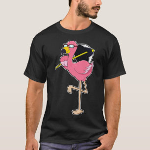 Camiseta Flamingo com guarda-chuva