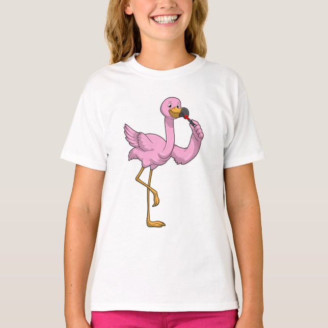 Camiseta Flamingo com Lipstick (Frente)