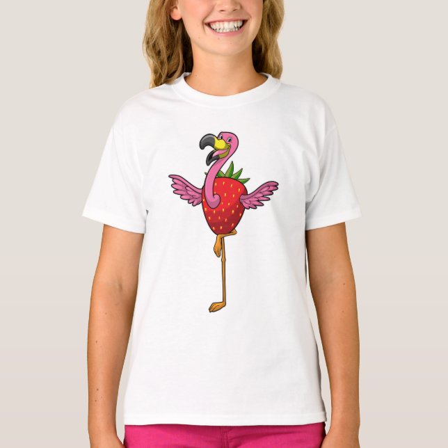 Camiseta Flamingo com morango (Frente)
