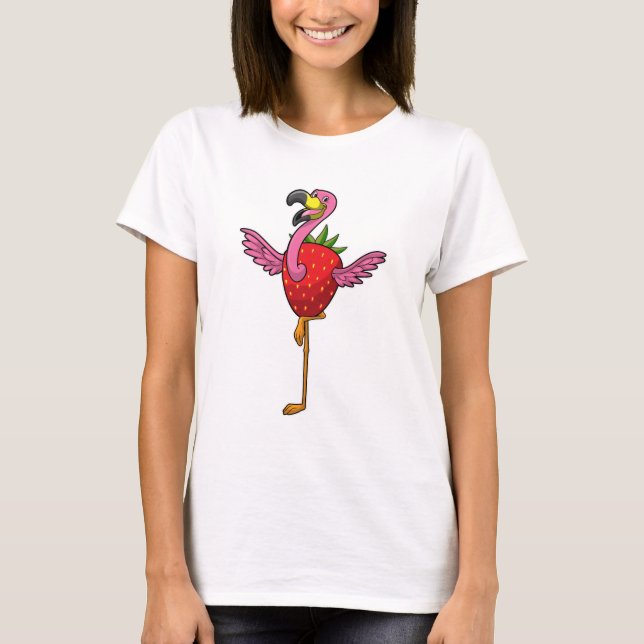Camiseta Flamingo com morango (Frente)