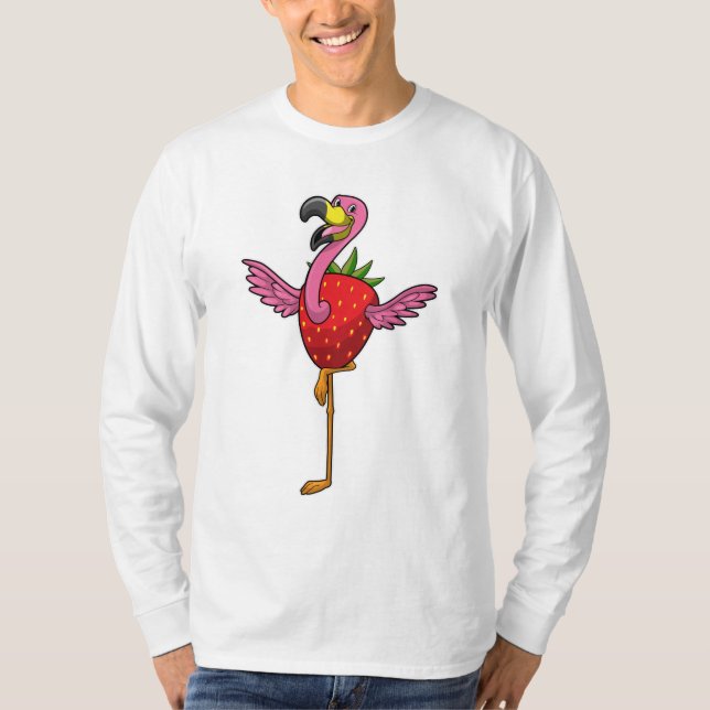 Camiseta Flamingo com morango (Frente)