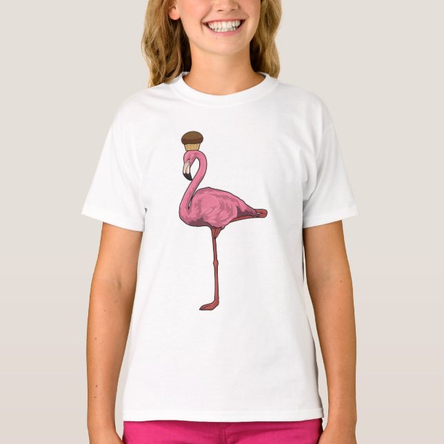 Camiseta Flamingo com Muffin (Frente)