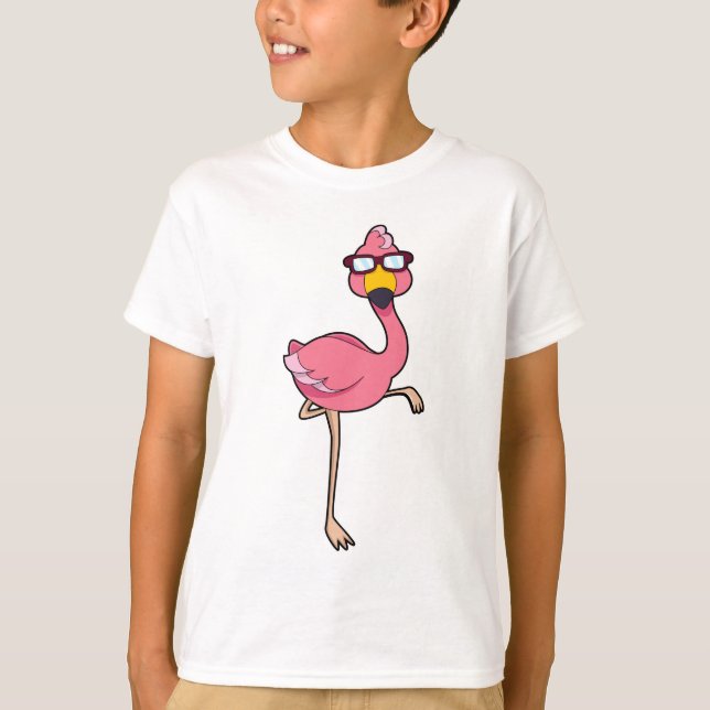 Camiseta Flamingo com óculos de sol (Frente)