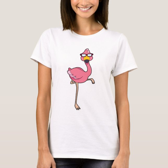 Camiseta Flamingo com óculos de sol (Frente)