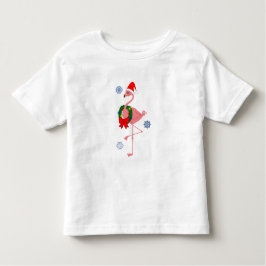 Camiseta Flamingo com Papai Noel e Fúria de Natal