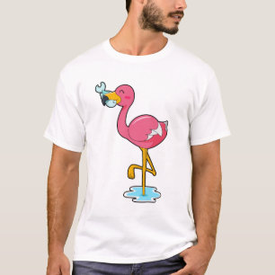 Camiseta Flamingo com Peixe