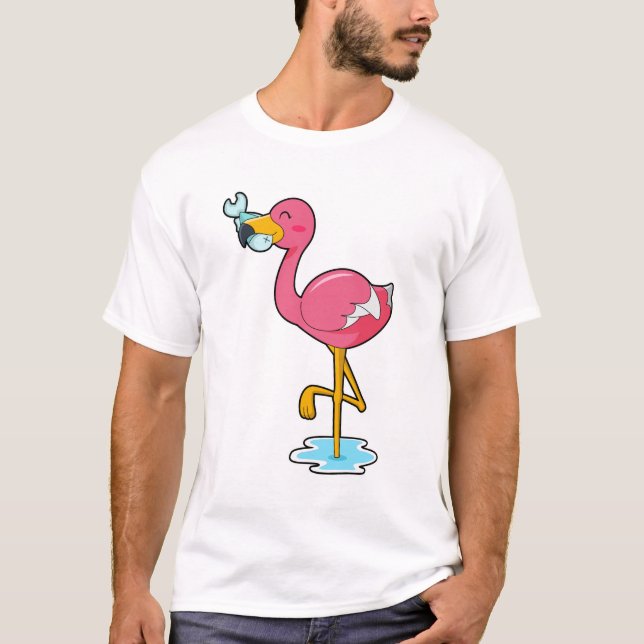 Camiseta Flamingo com Peixe (Frente)