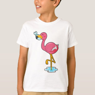 Camiseta Flamingo com Peixe