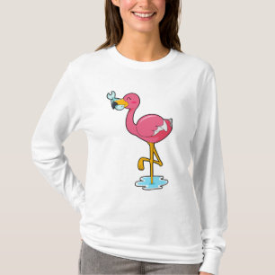 Camiseta Flamingo com Peixe