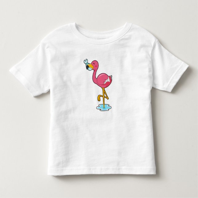 Camiseta Flamingo com Peixe (Frente)