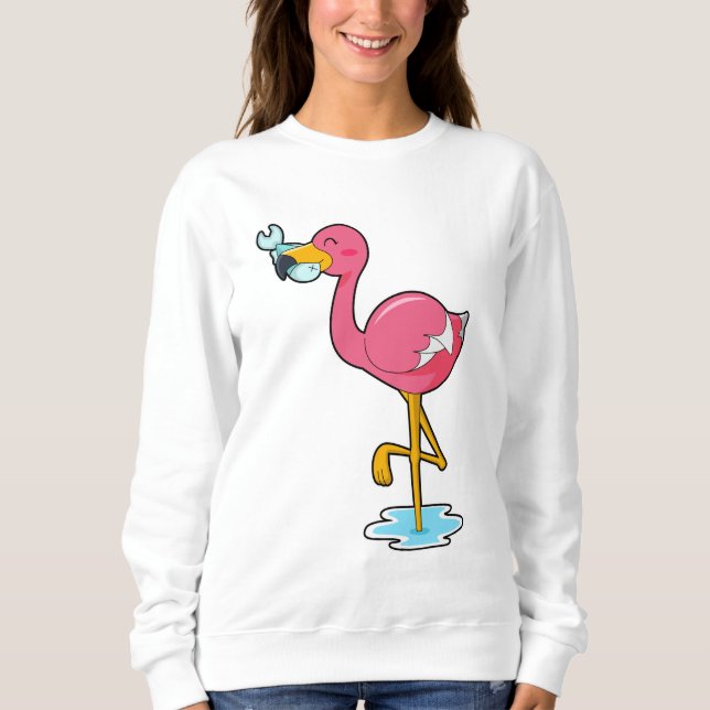 Camiseta Flamingo com Peixe (Frente)