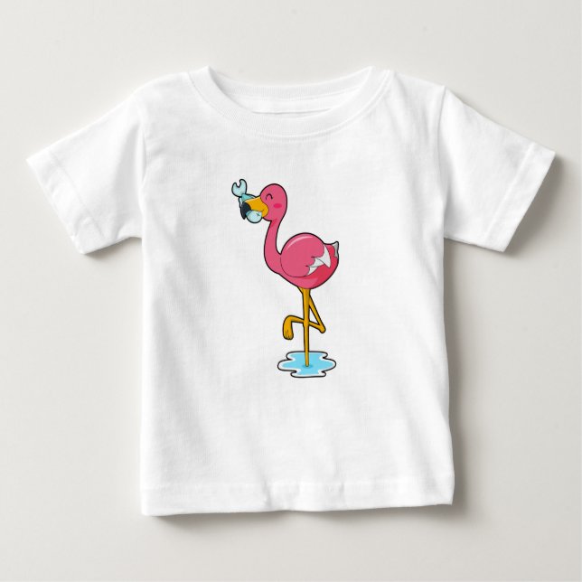 Camiseta Flamingo com Peixe (Frente)