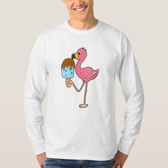Camiseta Flamingo com picolé (Frente)
