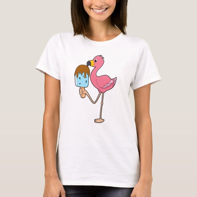 Camiseta Flamingo com picolé (Frente)