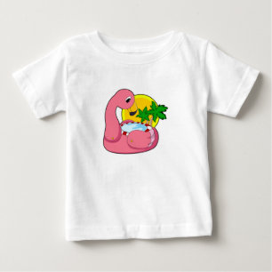 Camiseta Flamingo com Piscina